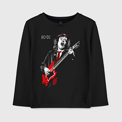 Лонгслив хлопковый детский ACDC Angus Young, цвет: черный