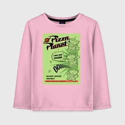 Лонгслив хлопковый детский Pizza Planet, цвет: светло-розовый