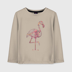 Лонгслив хлопковый детский Узорчатый фламинго, цвет: миндальный