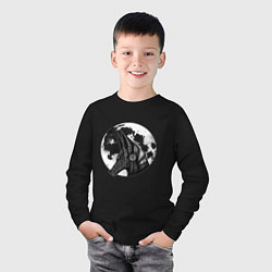 Лонгслив хлопковый детский Анубис, цвет: черный — фото 2