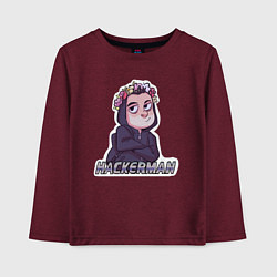 Лонгслив хлопковый детский Mr Robot, цвет: меланж-бордовый