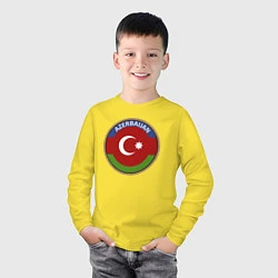 Лонгслив хлопковый детский Азербайджан, цвет: желтый — фото 2