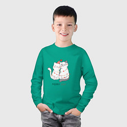 Лонгслив хлопковый детский Merry Cat, цвет: зеленый — фото 2