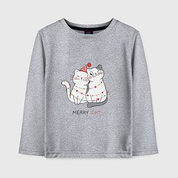 Лонгслив хлопковый детский Merry Cat, цвет: меланж