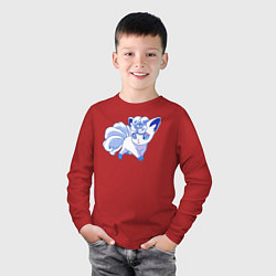 Лонгслив хлопковый детский Снежный покемон, цвет: красный — фото 2