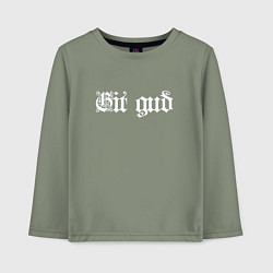 Лонгслив хлопковый детский Git gud, цвет: авокадо