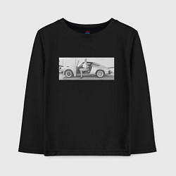 Лонгслив хлопковый детский Porshe, цвет: черный