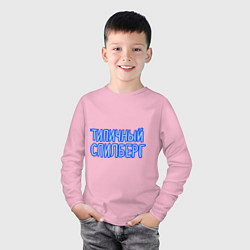 Лонгслив хлопковый детский Типичный спилберг цвета светло-розовый — фото 2