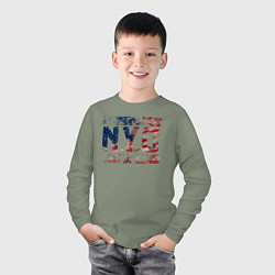 Лонгслив хлопковый детский Нью-Йорк Сити, цвет: авокадо — фото 2