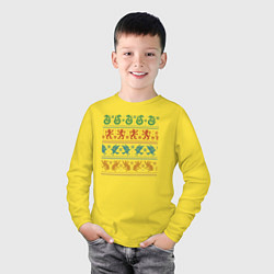 Лонгслив хлопковый детский Символы, цвет: желтый — фото 2