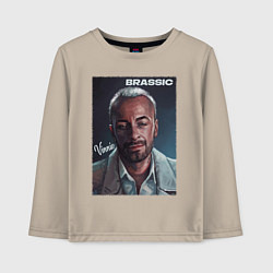 Лонгслив хлопковый детский Голяк Brassic Винни, цвет: миндальный