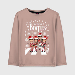 Лонгслив хлопковый детский Битлз Новогодний, цвет: пыльно-розовый