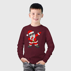 Лонгслив хлопковый детский Dabing Santa, цвет: меланж-бордовый — фото 2