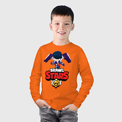 Лонгслив хлопковый детский Brawl Stars Эдгар, цвет: оранжевый — фото 2