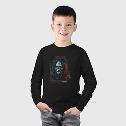 Лонгслив хлопковый детский Cyberpunk 2077, цвет: черный — фото 2