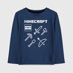 Лонгслив хлопковый детский Minecraft, цвет: тёмно-синий
