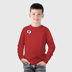 Лонгслив хлопковый детский Сердце, цвет: красный — фото 2