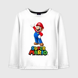 Лонгслив хлопковый детский Super Mario, цвет: белый
