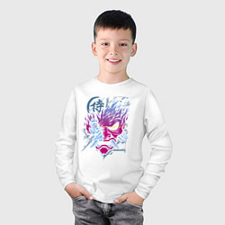 Лонгслив хлопковый детский Cyberpunk 2077 Геометрия, цвет: белый — фото 2