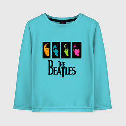 Лонгслив хлопковый детский Всемирный день The Beatles, цвет: бирюзовый