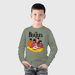 Лонгслив хлопковый детский THE BEATLES, цвет: авокадо — фото 2