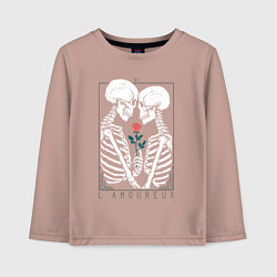 Лонгслив хлопковый детский Love День святого Валентина, цвет: пыльно-розовый