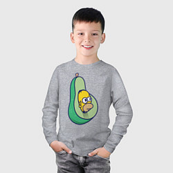 Лонгслив хлопковый детский Гомер авокадо, цвет: меланж — фото 2