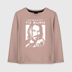 Лонгслив хлопковый детский WE HAVE A CITY TO BURN, цвет: пыльно-розовый