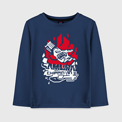 Лонгслив хлопковый детский Cyberpunk 2077 SAMURAI, цвет: тёмно-синий