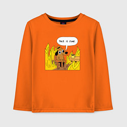 Лонгслив хлопковый детский This is Fine, цвет: оранжевый