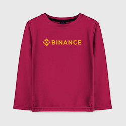 Лонгслив хлопковый детский BINANCE БИНАНС БИРЖА, цвет: маджента