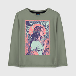 Лонгслив хлопковый детский Lana del rey, цвет: авокадо