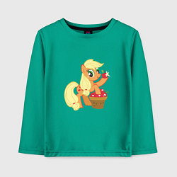 Лонгслив хлопковый детский Applejack, цвет: зеленый