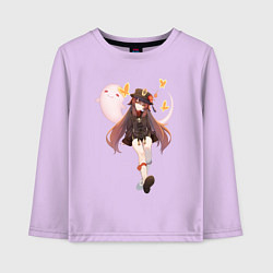 Лонгслив хлопковый детский Ху Тао, цвет: лаванда