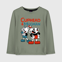 Лонгслив хлопковый детский Cuphead & Mugman, цвет: авокадо