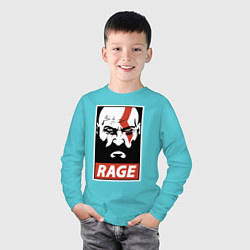 Лонгслив хлопковый детский RAGE GOW, цвет: бирюзовый — фото 2