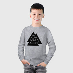 Лонгслив хлопковый детский Валькнут Valknut Z, цвет: меланж — фото 2
