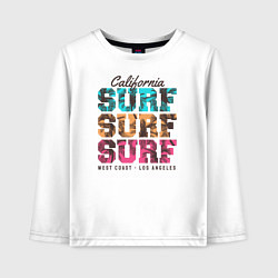 Лонгслив хлопковый детский Surf, цвет: белый