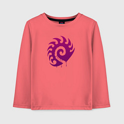 Детский лонгслив Zerg logo Purple