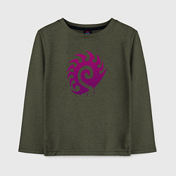 Детский лонгслив Zerg logo Purple