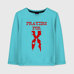 Лонгслив хлопковый детский Prayers For X, цвет: бирюзовый