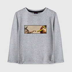 Лонгслив хлопковый детский Шрек: Сотворение ослика, цвет: меланж