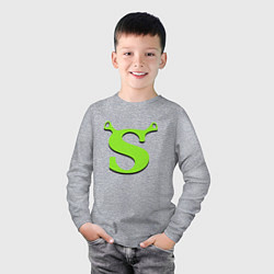 Лонгслив хлопковый детский Shrek: Logo S, цвет: меланж — фото 2