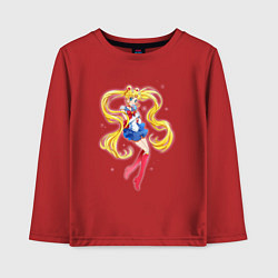 Лонгслив хлопковый детский Sailor Moon Kawaii, цвет: красный
