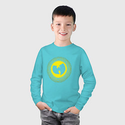 Лонгслив хлопковый детский Wu-Tang Style, цвет: бирюзовый — фото 2