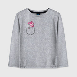Лонгслив хлопковый детский Pinkie Dance в кармане, цвет: меланж
