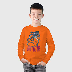Лонгслив хлопковый детский Застенчивый осьминог, цвет: оранжевый — фото 2