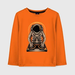 Лонгслив хлопковый детский Космонавт диджей - cosmo DJ, цвет: оранжевый