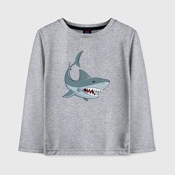 Лонгслив хлопковый детский Агрессивная акула, цвет: меланж