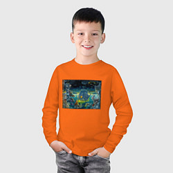 Лонгслив хлопковый детский Fabulous water world, цвет: оранжевый — фото 2